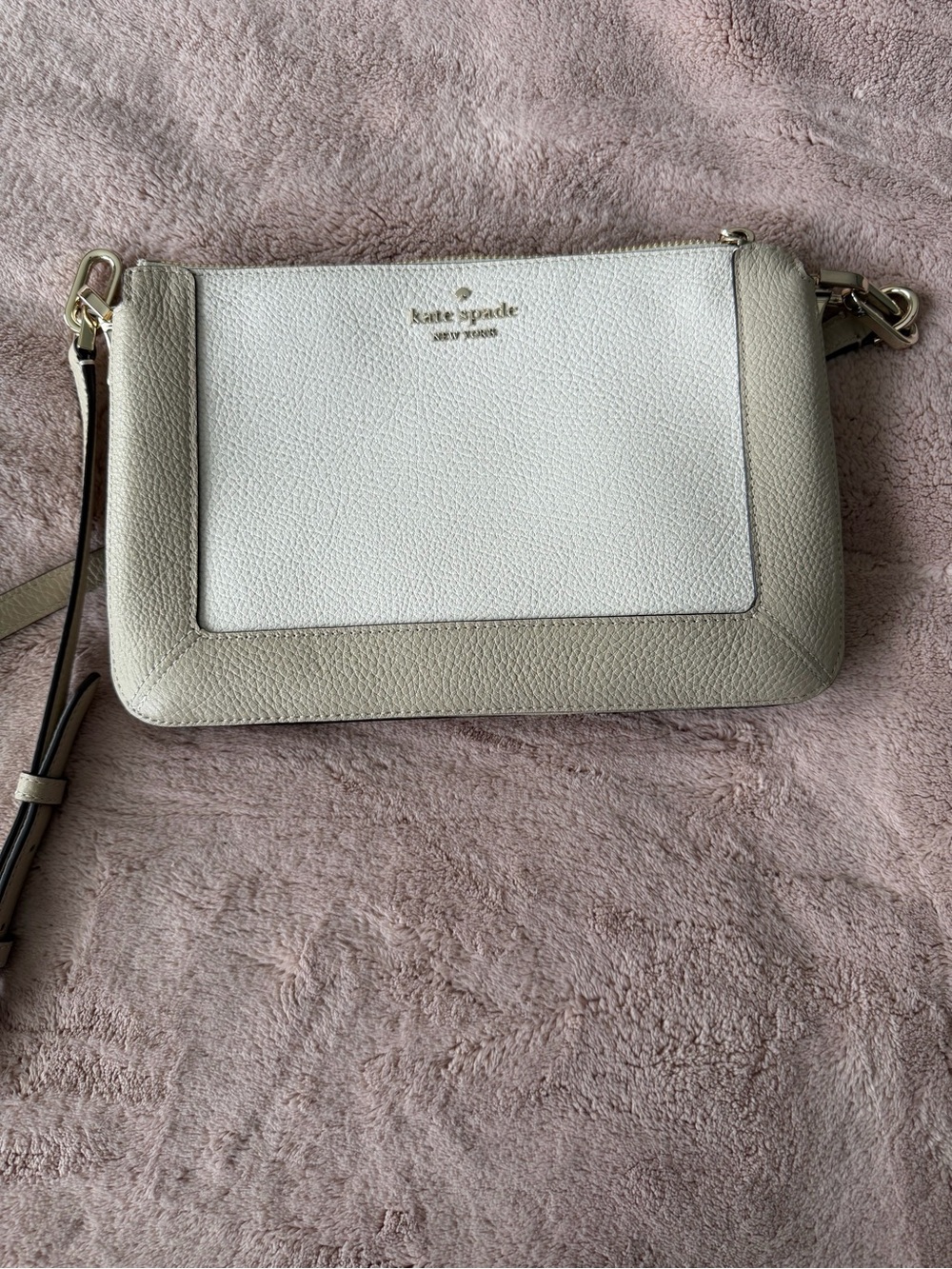 Kate Spade Two-Tone Cream & Light Gray Crossbody Bag
